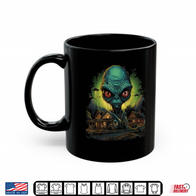 Mug Giant Alien Head Ufo Invasion Sci Fi Extraterrestrial Shirt