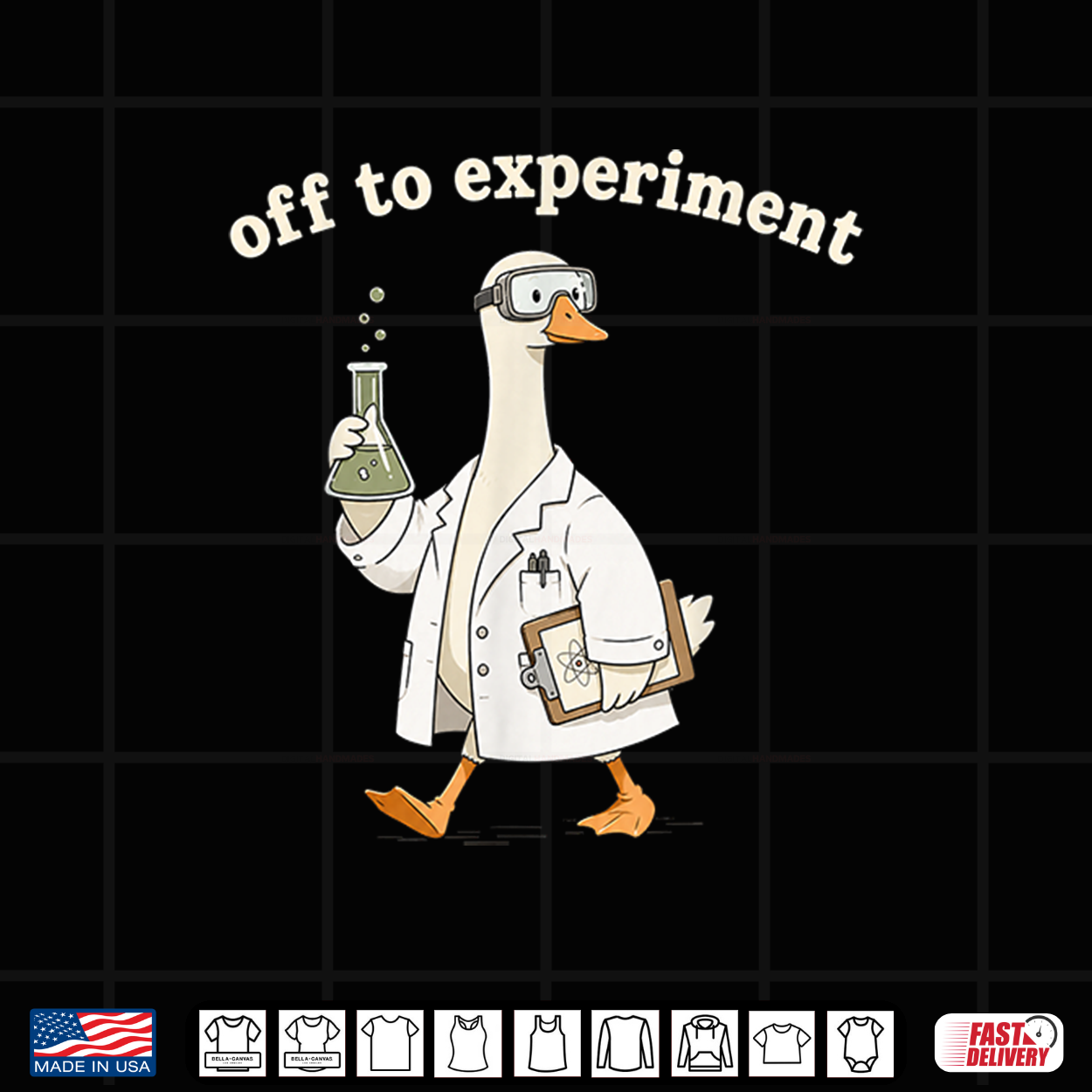 Off To Experiment Funny Science Goose Lab Chemist Shirt