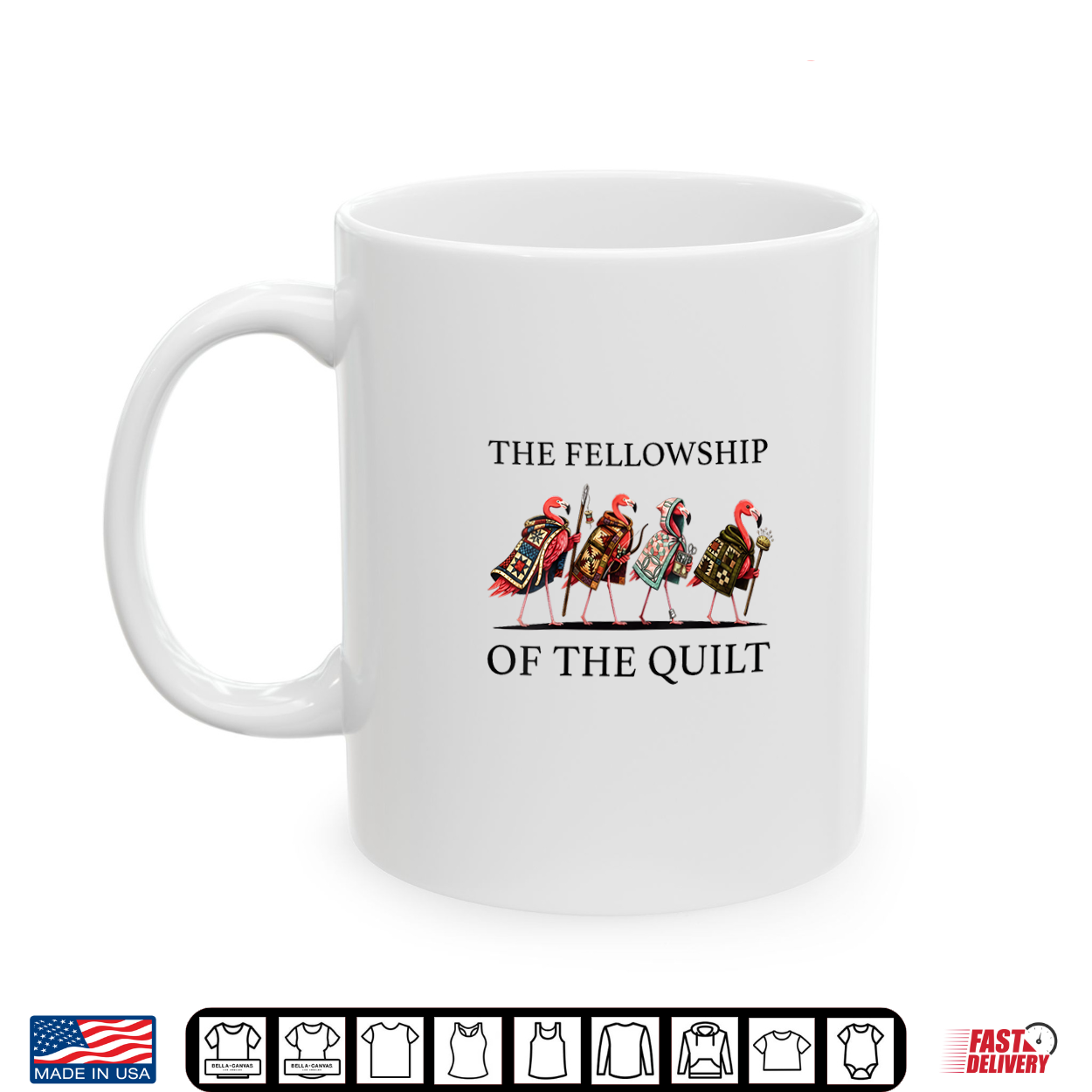 The Fellowship Of The Quilt Flamingo Patchwork Quilter Craft Shirt