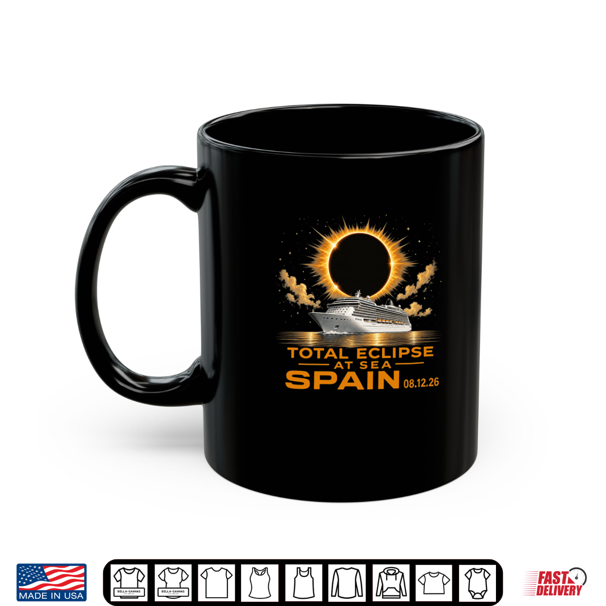 Total Solar Eclipse Spain Sea 12 August 2026 Shirt