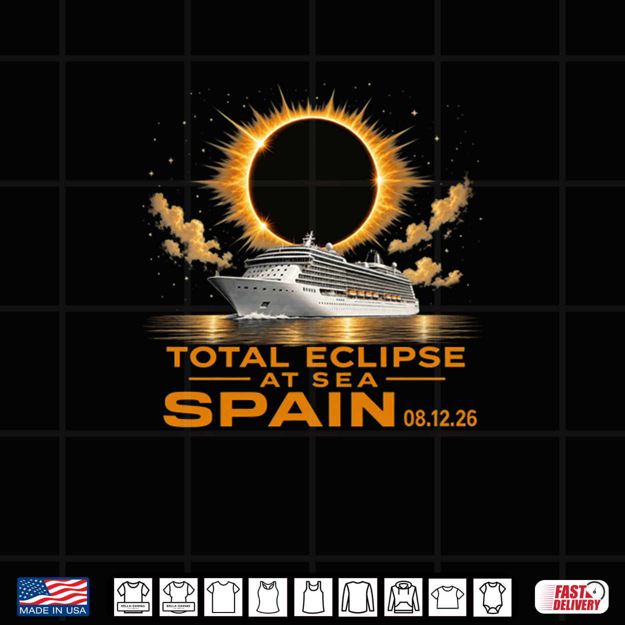 Total Solar Eclipse Spain Sea 12 August 2026 Shirt