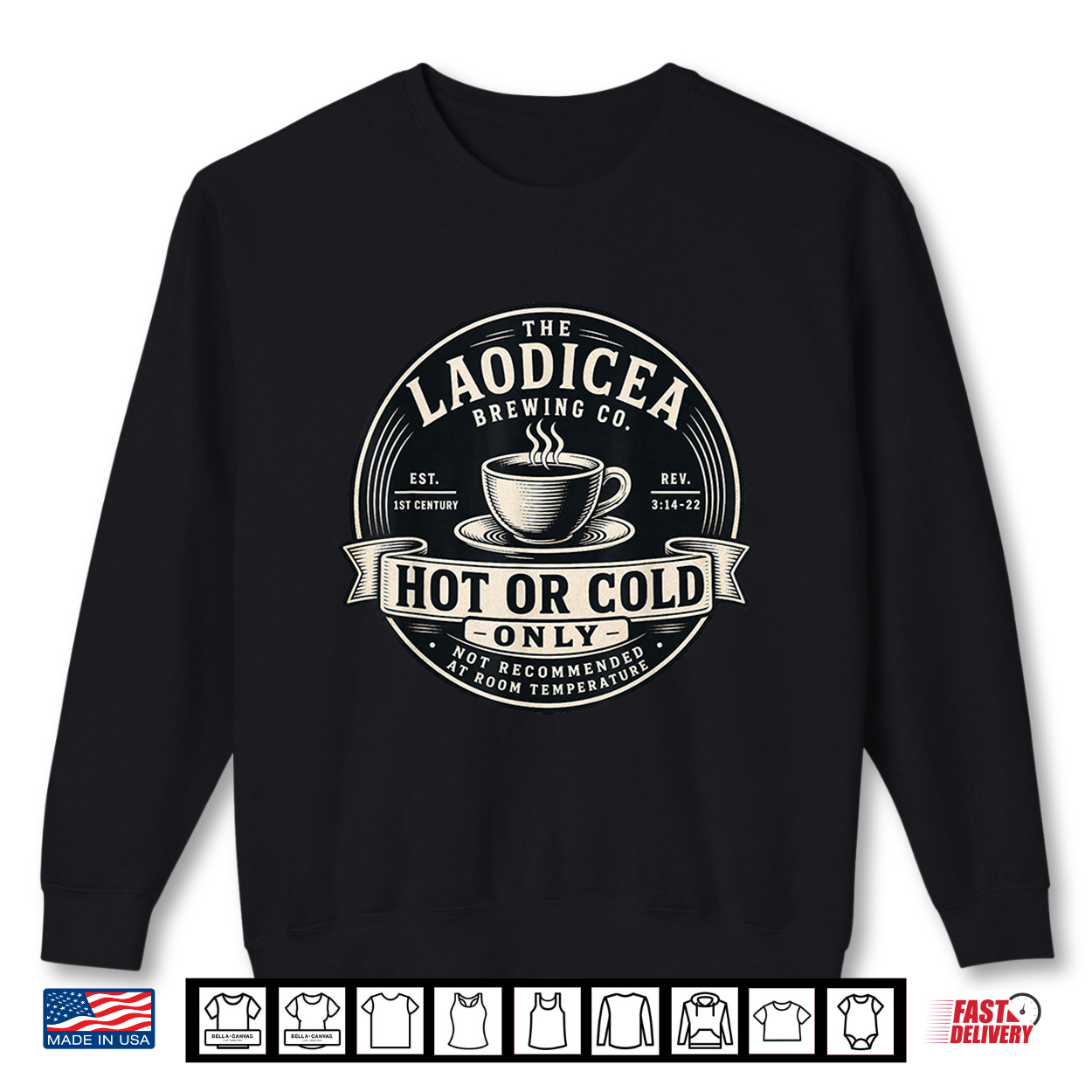 Vintage Coffee Lover Laodicea Bible Verse Joke Shirt