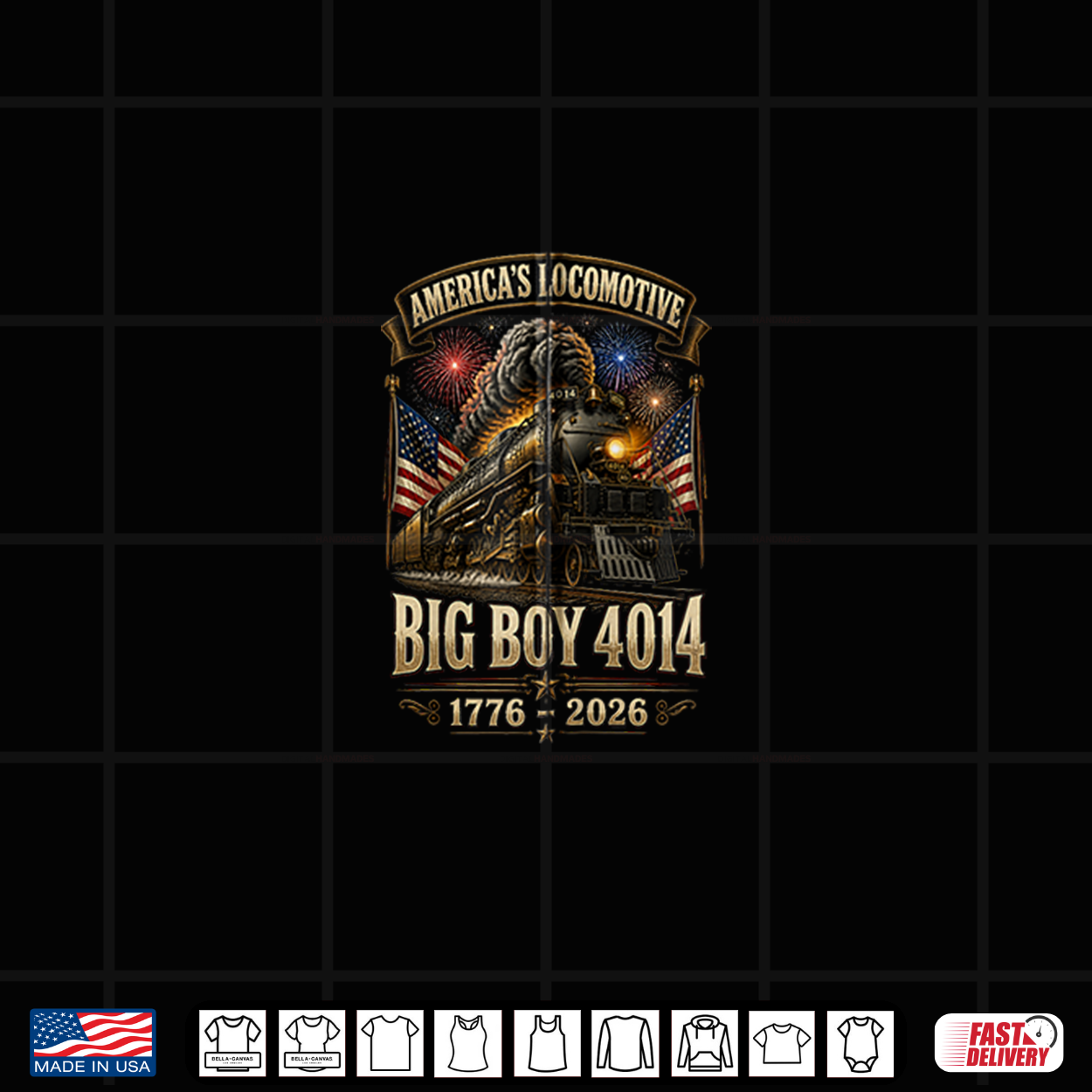Big Boy 4014 America’S Locomotive Steam Train Us Flag Shirt