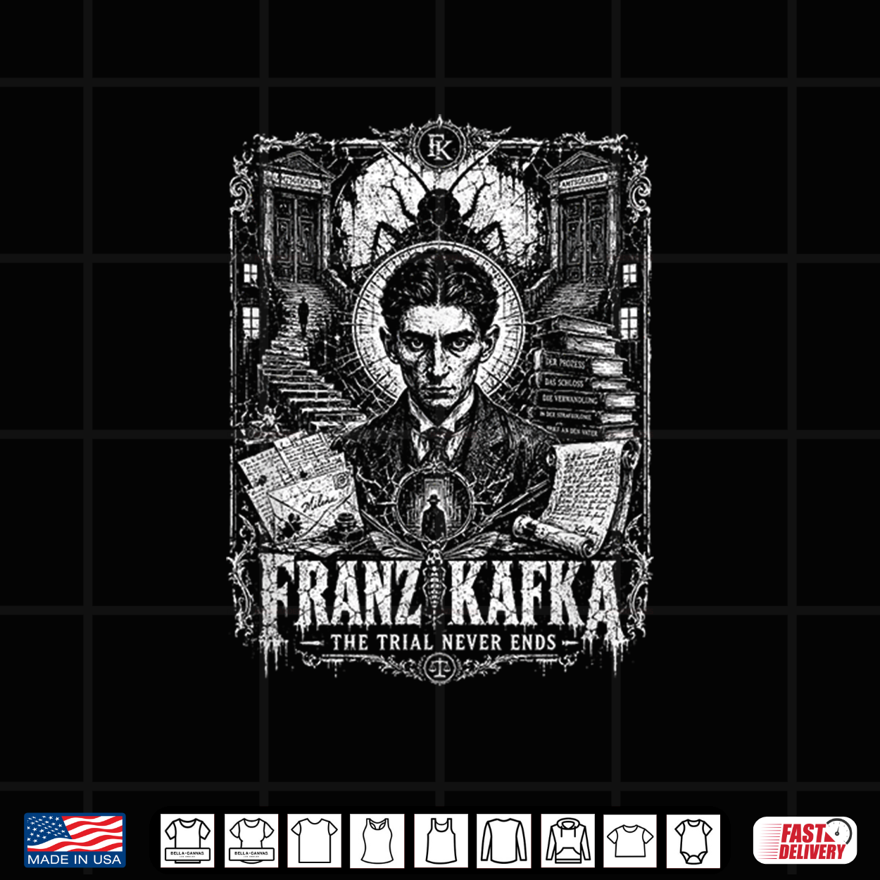 Franz Kafka The Trial Never Ends Dark Classic Shirt