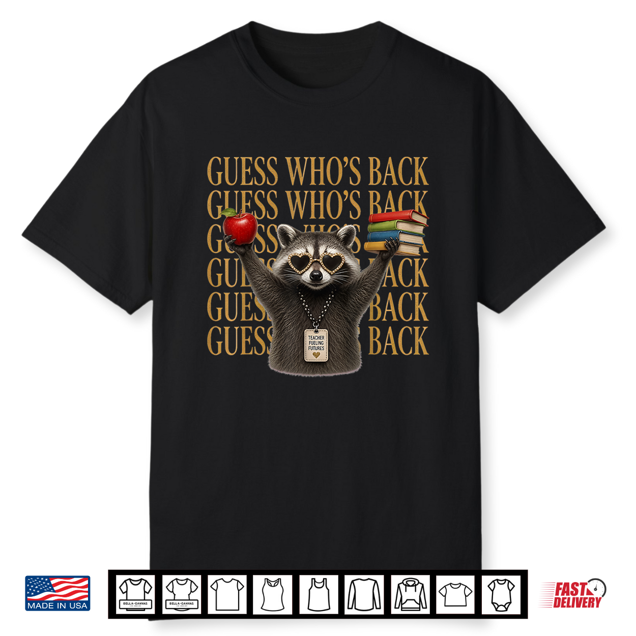 Guess Who Is Back Funny Raccoon Meme Back To School Quote Shirt