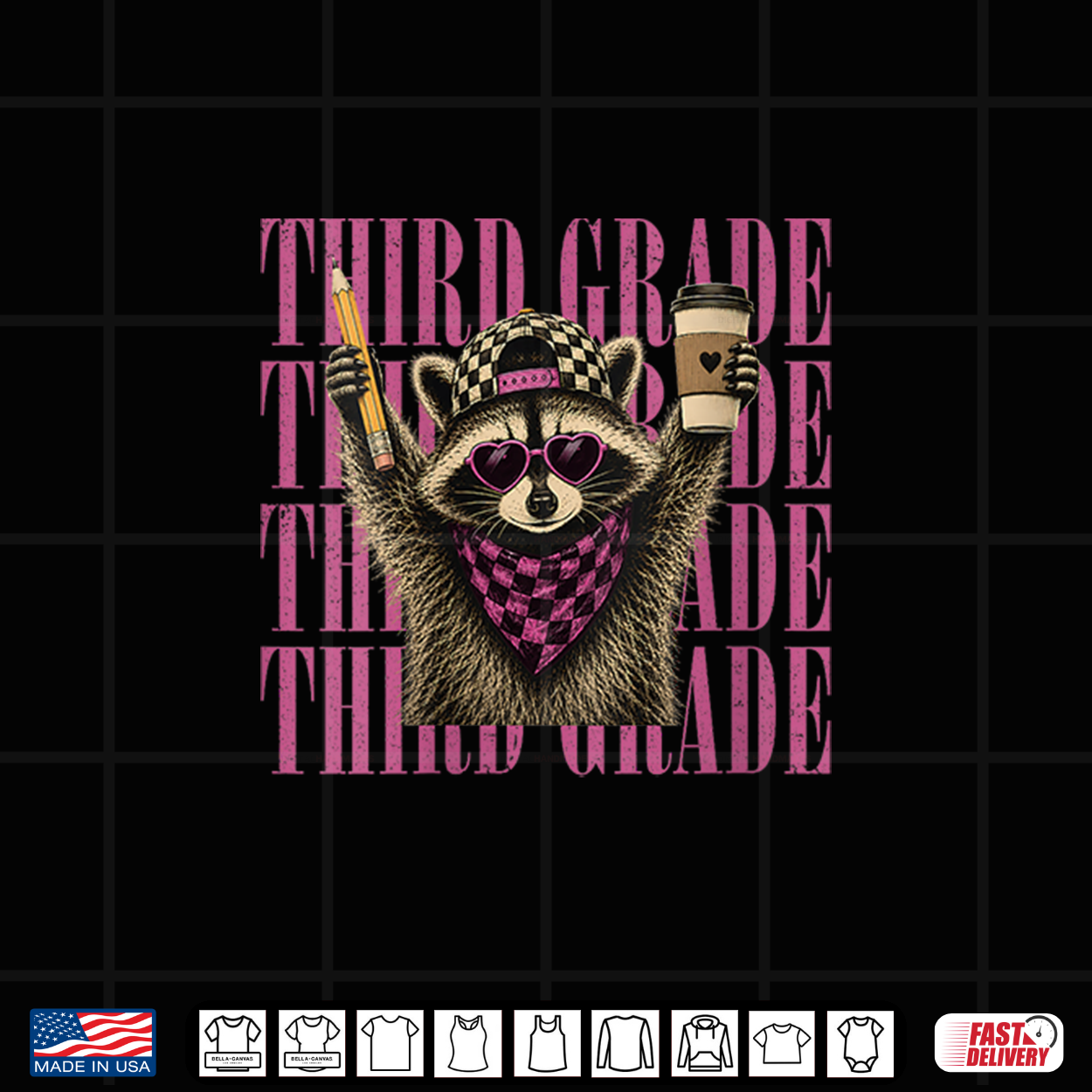 Funny Third 3Rd Grade Teacher Feral Raccoon Back To School Shirt