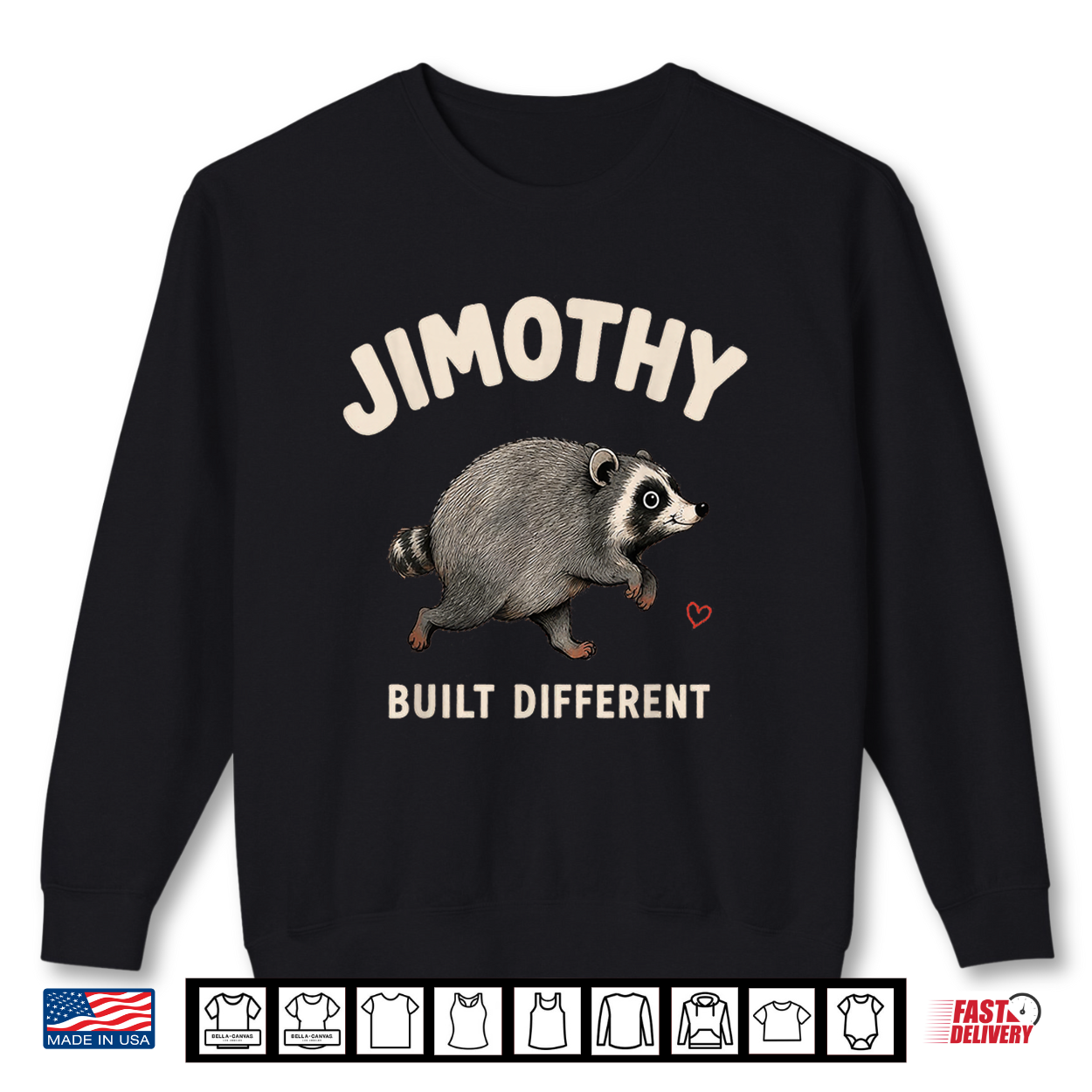 Jimothy Built Different Viral Short Spine Raccoon Meme Shirt