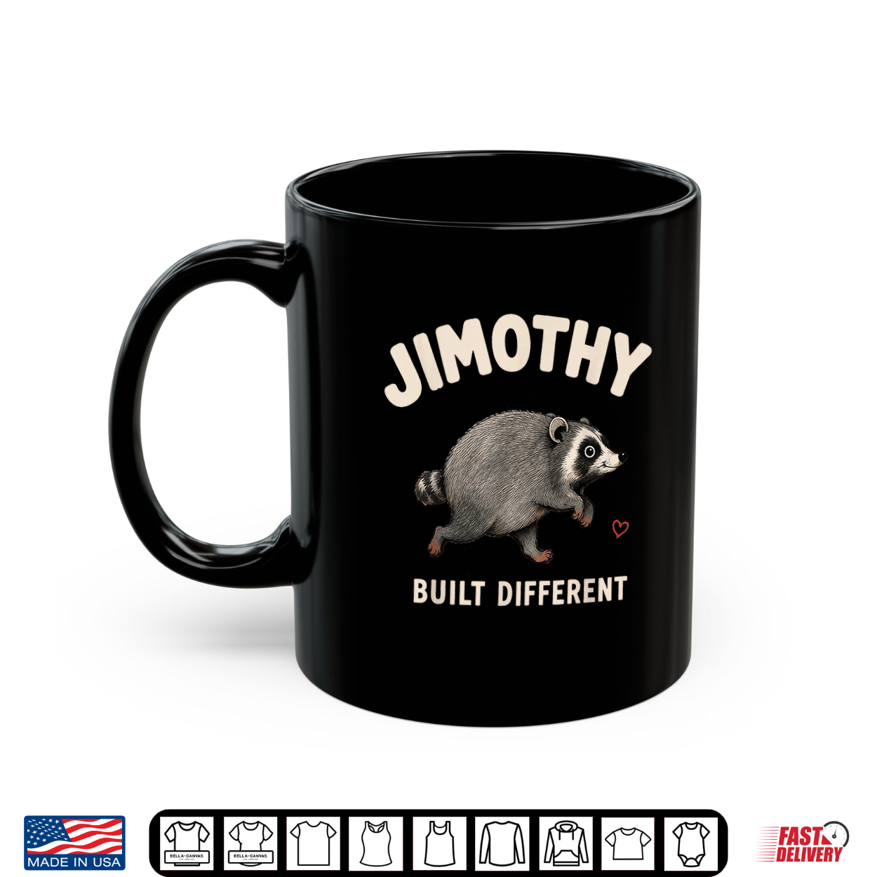 Jimothy Built Different Viral Short Spine Raccoon Meme Shirt