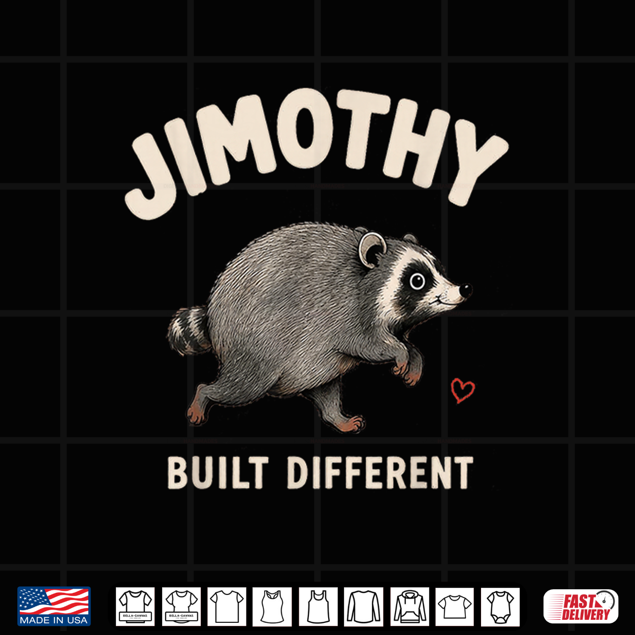 Jimothy Built Different Viral Short Spine Raccoon Meme Shirt