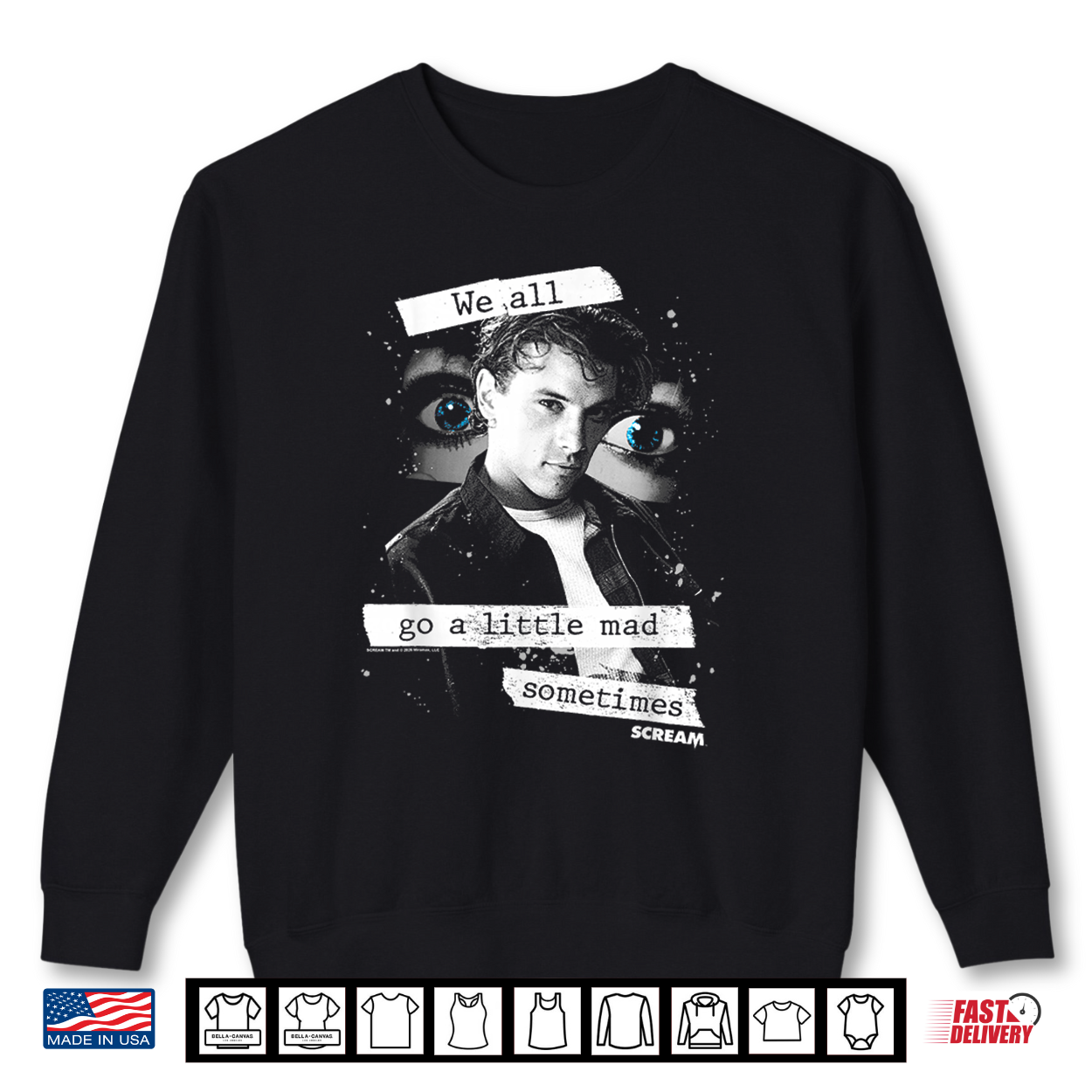 Scream Billy Loomis We All Go A Little Mad Horror Movie Shirt