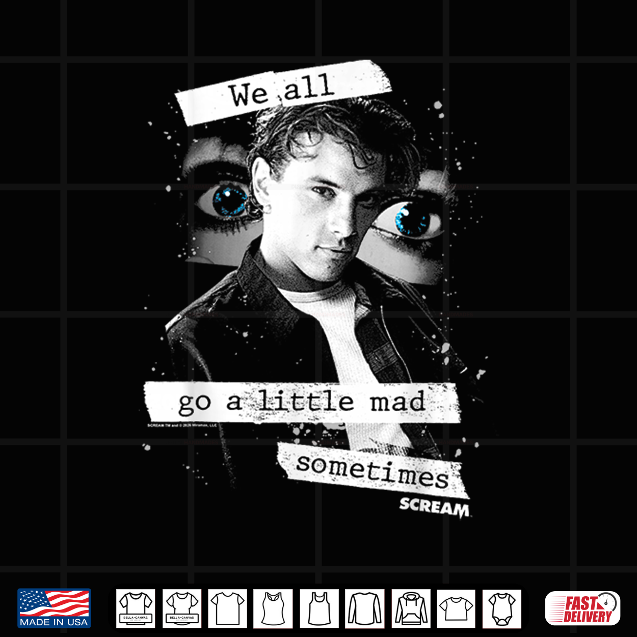 Scream Billy Loomis We All Go A Little Mad Horror Movie Shirt