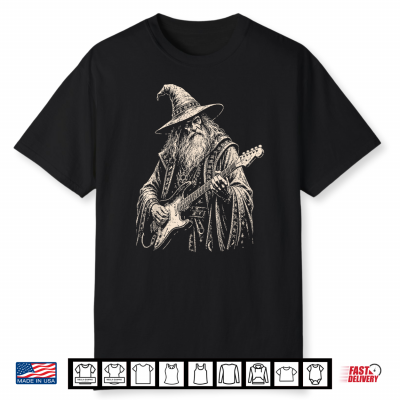 Electric Guitar Wizard Rock Star Fantasy Guitarist Meme Shirt