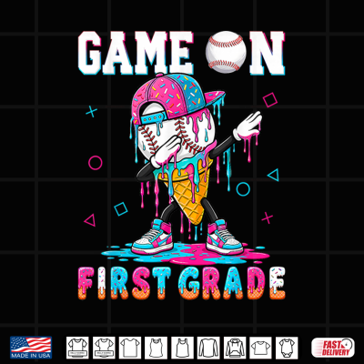 Design 1st Grade First Day Of First Grade Baseball Drip For Boys Shirt