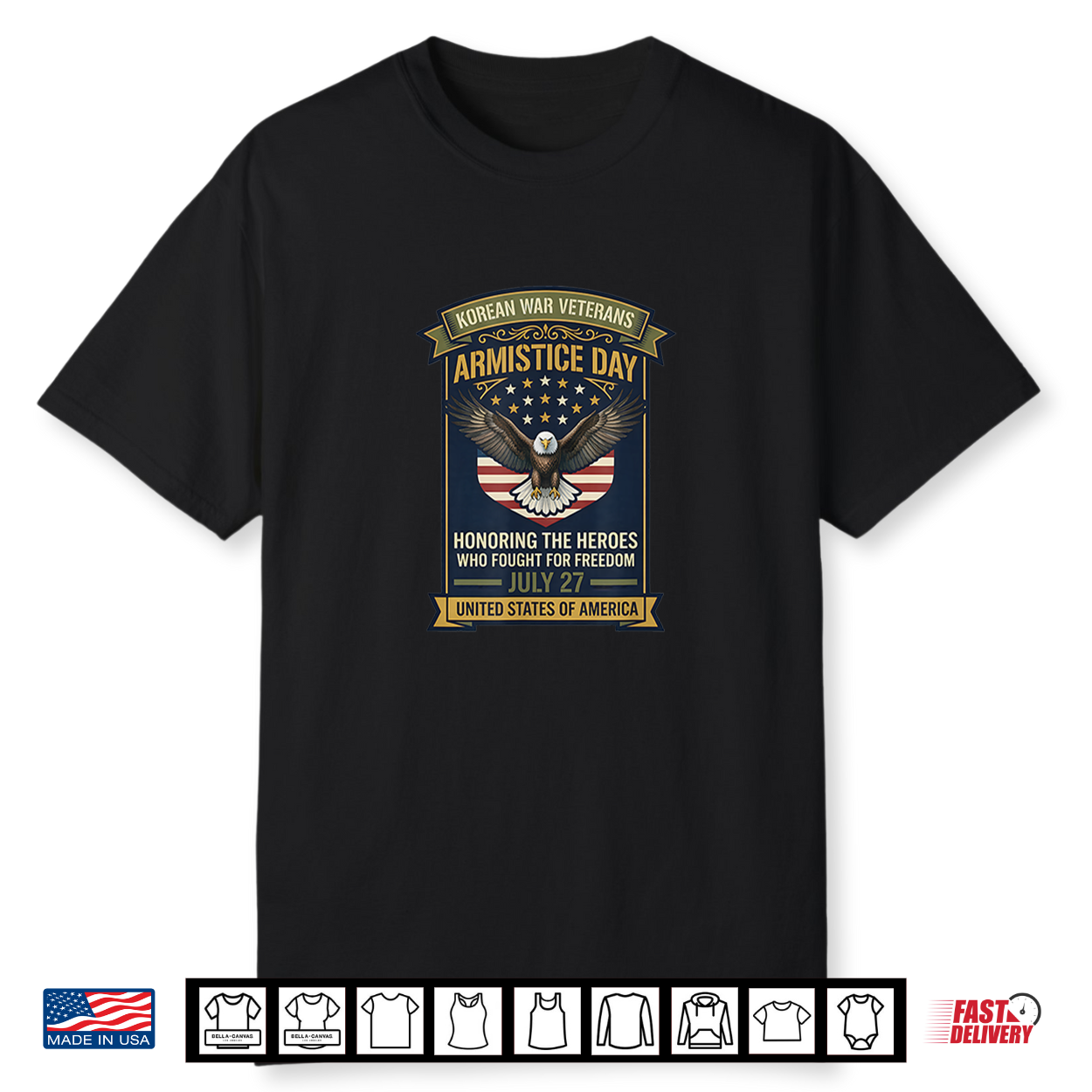 Korean War Veterans Armistice Day Honoring Graphic Tee Shirt