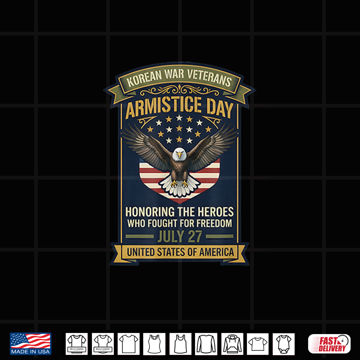 Korean War Veterans Armistice Day Honoring Graphic Tee Shirt