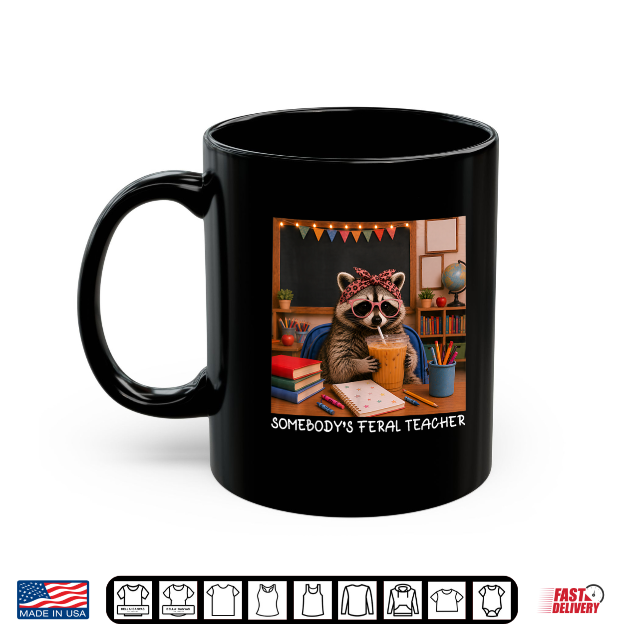 Somebody’S Feral Teacher Funny Raccoon Lover Back To School Shirt