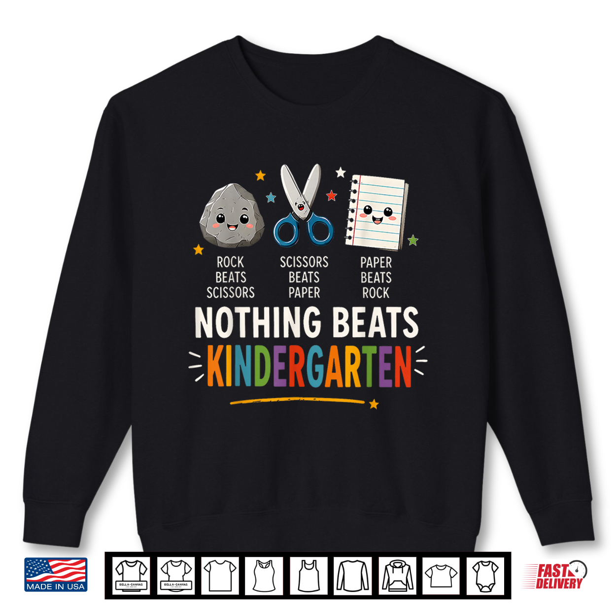 Back School Rock Paper Scissors Nothing Beats Kindergarten Shirt Back School Rock Paper Scissors Nothing Beats Kindergarten Shirt