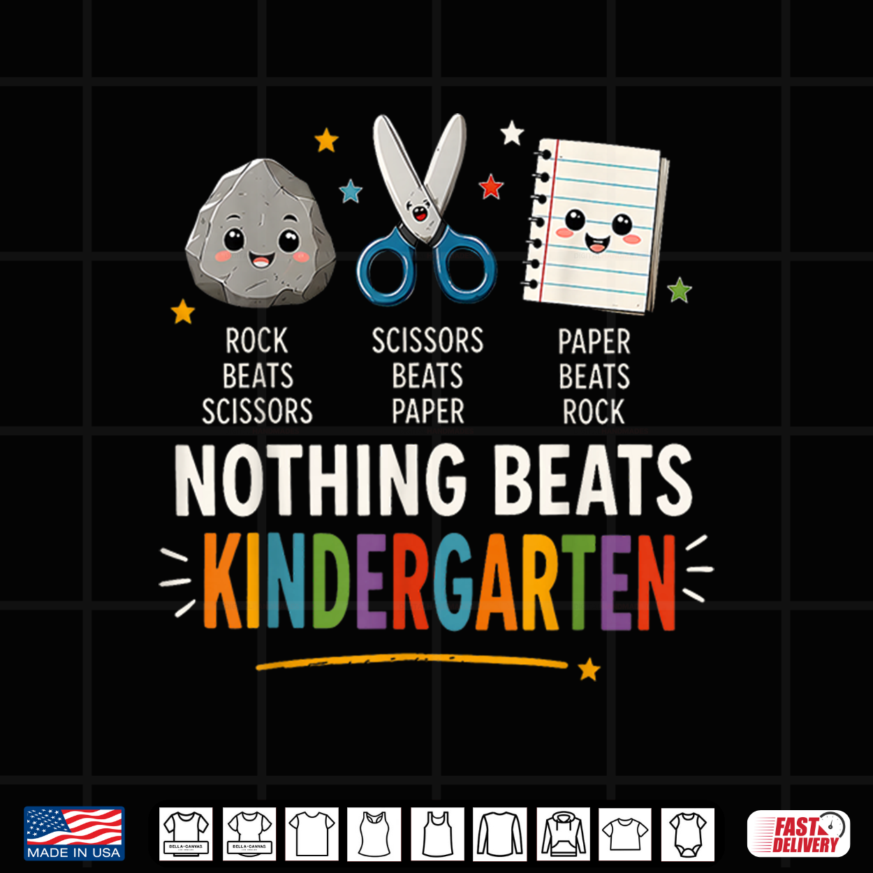 Back School Rock Paper Scissors Nothing Beats Kindergarten Shirt Back School Rock Paper Scissors Nothing Beats Kindergarten Shirt