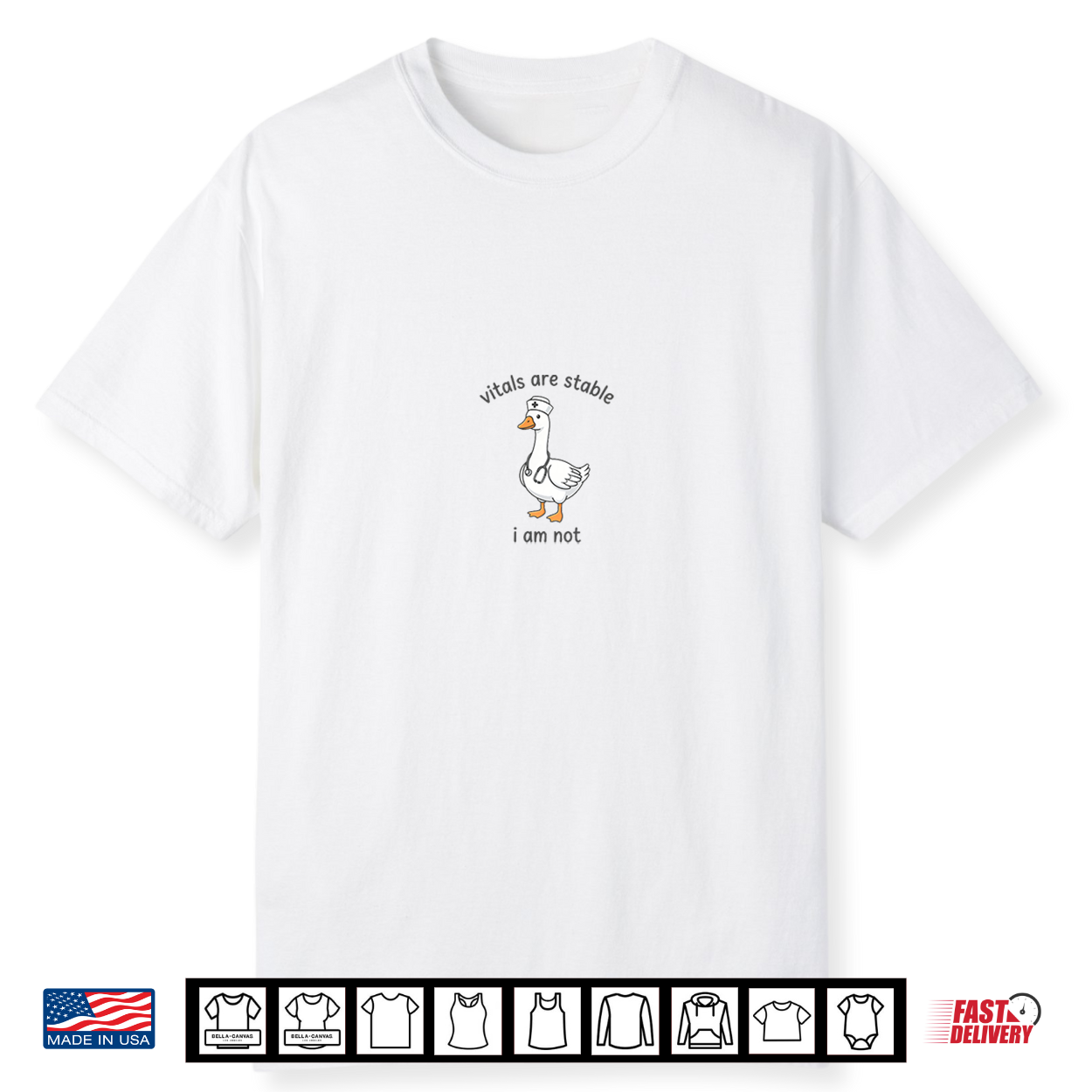 Vitals Are Stable I Am Not Funny Goose Nurse Rn Medical Shirt