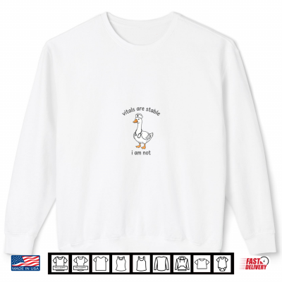 Sweatshirt Vitals are Stable I Am Not Funny Goose Nurse RN Medical Shirt
